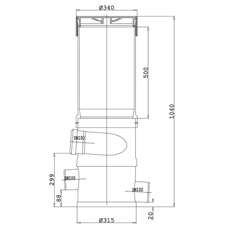 Wisy WFF100 cycloon voorfilter DN110
