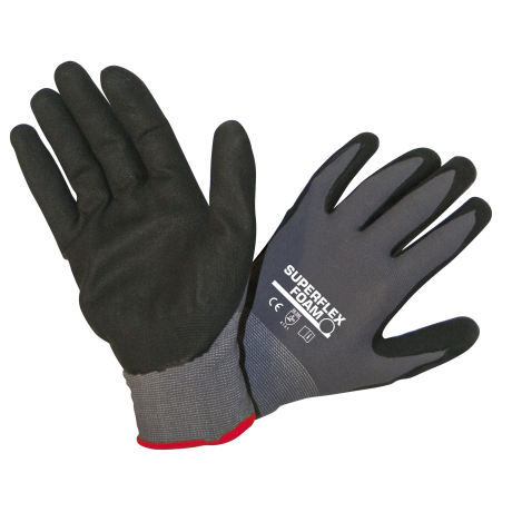 Werkhandschoen Superflex Foam zwart 10 large Werkhandschoen Superflex Foam zwart 10 large