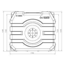 FS regenwatertank/septic rechthoekig 1.500L