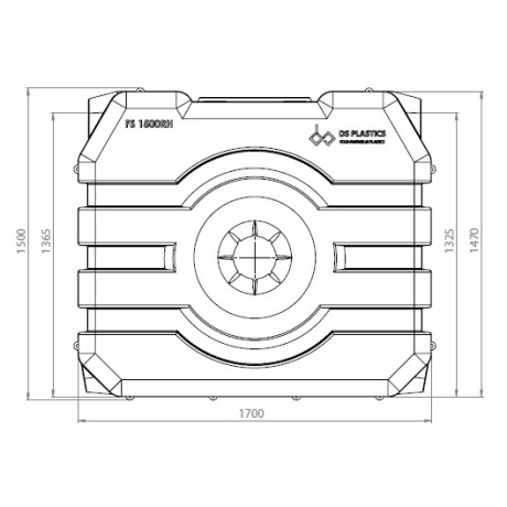 FS regenwatertank/septic rechthoekig 1.500L