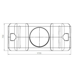 FS regenwatertank/septic rechthoekig 1.500L