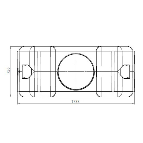 FS regenwatertank/septic rechthoekig 1.500L