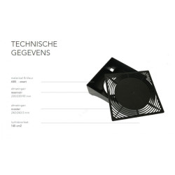 Rooster aluminium 20x20 - voor buis diam.160 mm Rooster aluminium 20x20 - voor buis diam.160 mm