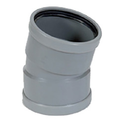 PVC grijs benor bocht 15° dia.160 2 mof PVC grijs benor bocht 15° dia.160 2 mof