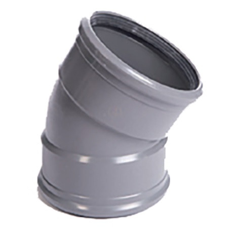 PVC grijs benor bocht 30° dia.125 2 mof
