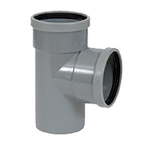 PVC grijs benor T-stuk 90° dia.125 2 mof