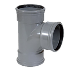 PVC grijs benor T-stuk 90° dia.110 3 mof