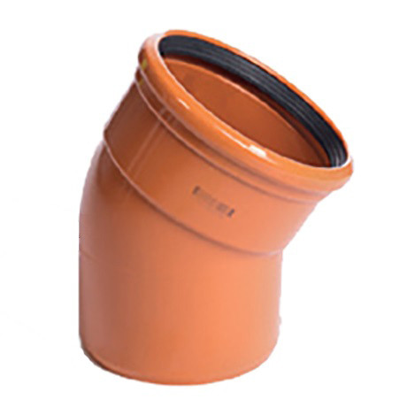 PVC roodbruin bocht 45° dia.125 1 mof PVC roodbruin bocht 45° dia.125 1 mof