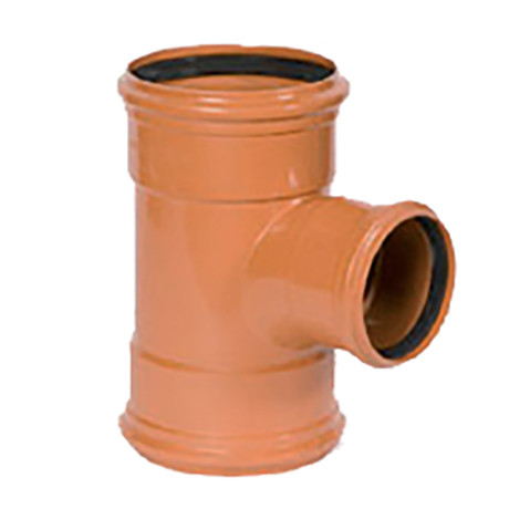 PVC roodbruin T-stuk 90° dia.160 3 mof PVC roodbruin T-stuk 90° dia.160 3 mof