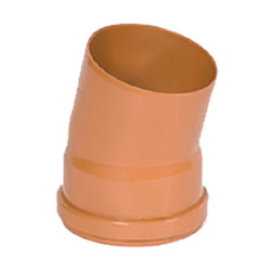 PVC roodbruin bocht 15° dia.160 1 mof