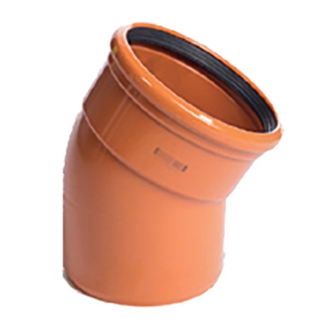 PVC roodbruin bocht 30° dia.125 1 mof PVC roodbruin bocht 30° dia.125 1 mof