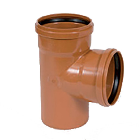PVC roodbruin T-stuk 90° dia.200 2 mof PVC roodbruin T-stuk 90° dia.200 2 mof