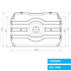 FS regenwatertank/septic rechthoekig 3.000L