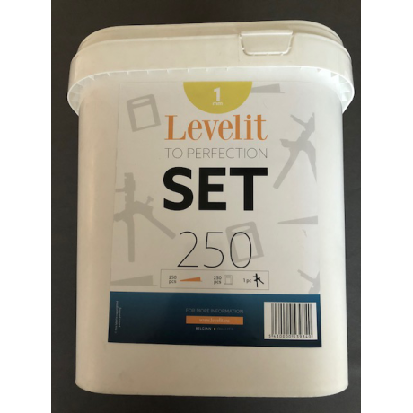 Level-IT kit - 250 clips 1mm + 250 spieën + plastic tang