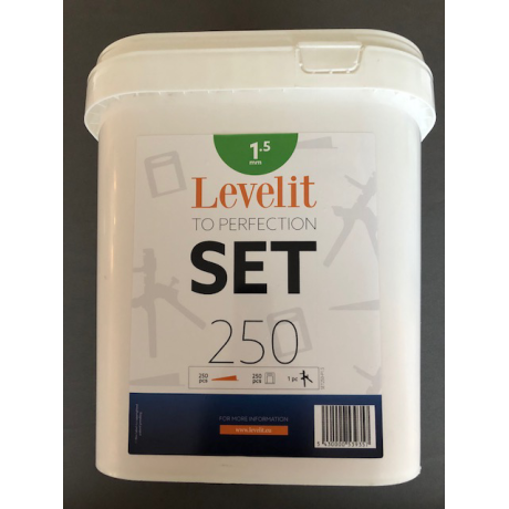 Level-IT kit - 250 clips 1.5mm + 250 spieën + plastic tang