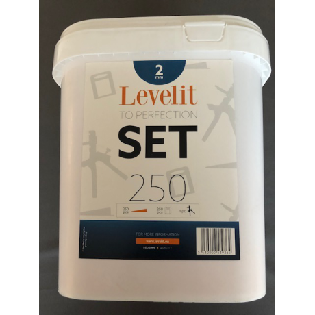 Level-IT kit - 250 clips 2mm + 250 spieën + plastic tang