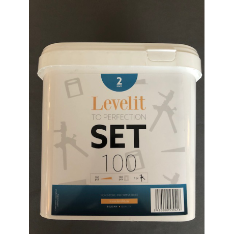Level-IT kit - 100 clips 2mm + 100 spieën + plastic tang