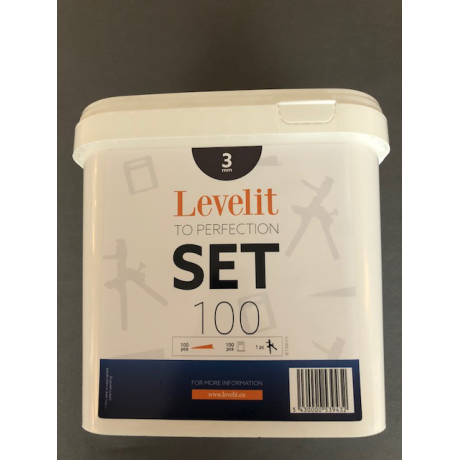 Level-IT kit - 100 clips 3mm + 100 spieën + plastic tang