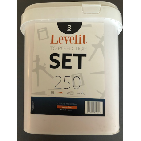 Level-IT kit - 250 clips 3mm + 250 spieën + plastic tang