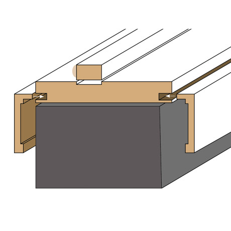 Tubespaandeur RAL9016 vlak H201.5 B63-83 - links