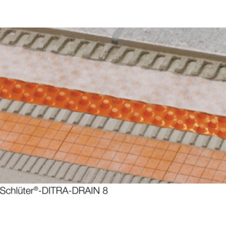 Schluter DITRA-DRAIN8 ontkoppelingsmat 12,5x1m Schluter DITRA-DRAIN8 ontkoppelingsmat 12,5x1m