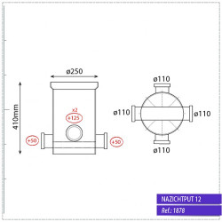 Toezichtsput diam.250 - aansluiting 4x110