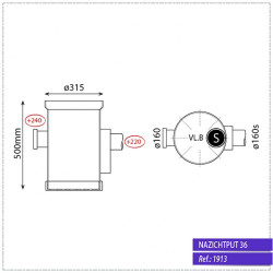 Sifonput diam.315 - aansluiting 1x160/1x160