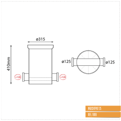 Toezichtsput diam.315 - aansluiting 2x125