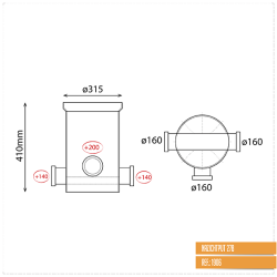 Toezichtsput diam.315 - aansluiting 3x160