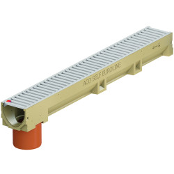 ACO Euroline 100 Natural grey rooster + uitloop