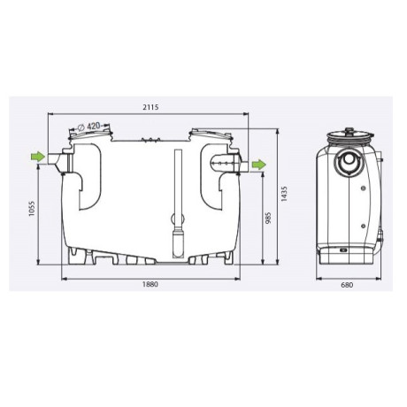 DS EC G Vetafscheider professioneel gebruik 800L - NG4  DS EC G Vetafscheider professioneel gebruik 800L - NG4