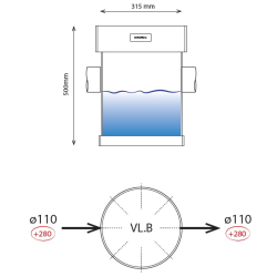 DS Staalafnameput diam.315 - 2x110 - NG2-4 DS Staalafnameput diam.315 - 2x110 - NG2-4