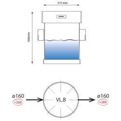 DS Staalafnameput diam.315 - 2x160 - NG9 DS Staalafnameput diam.315 - 2x160 - NG9
