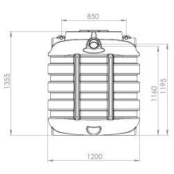 DSB regenwatertank/septic ovaal 1.000L