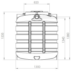 DSB regenwatertank/septic ovaal 1.500L