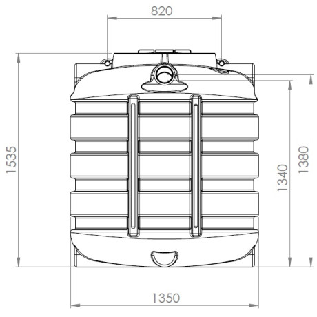 DSB regenwatertank/septic ovaal 1.500L