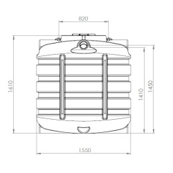 DSB regenwatertank/septic ovaal 2.000L