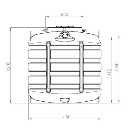 DSB regenwatertank/septic ovaal 2.000L