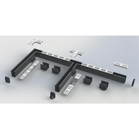 Elegant Drain 65/100 L-stuk alu rooster grijs