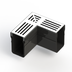 Elegant Drain 65/100 L-stuk alu rooster grijs