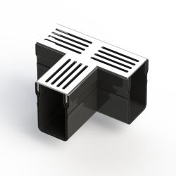 Elegant Drain 65/100 T-stuk alu rooster grijs