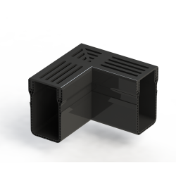 Elegant Drain 65/100 L-stuk alu rooster zwart