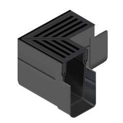ACO Slimline hoekstuk aluminium rooster zwart