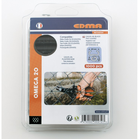 Nietjes Omega"20" 1000 stuks zwart Nietjes Omega"20" 1000 stuks zwart