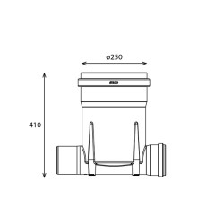 Toezichtsput PE diam. 250 - 2x110mm
