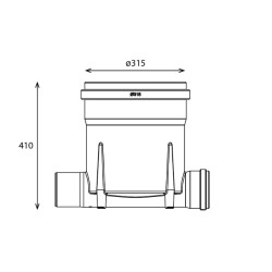 Toezichtsput PE diam. 315 - 2x110mm