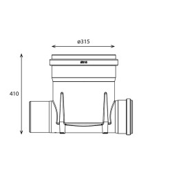 Toezichtsput PE diam. 315 - 2x160mm