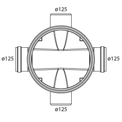 Toezichtsput PE diam. 315 - 4x125mm Toezichtsput PE diam. 315 - 4x125mm