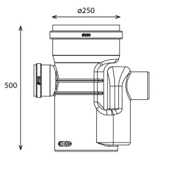 Sifonput PE diam. 250 - 1x110mm/1x110mm