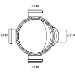 Sifonput PE diam. 315 - 1x110mm/3x110mm